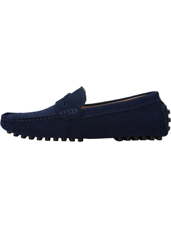 JIONS Men\'s Blue Suede Cow Leather Penny Loafers Moccasins Slip On Casual Shoes main image 6